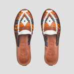 Women's Ranch Huarache Shoe // White + Multicolor + Brown Insole (US Size 5)