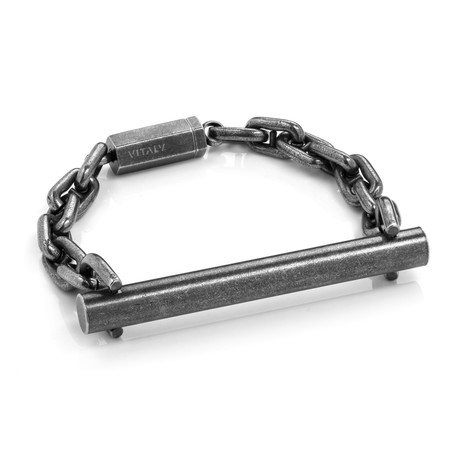 Lockdown Bracelet // Antiqued Steel (7.5"L)