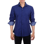 Malek Long Sleeve Button-Up Shirt // Navy (L)