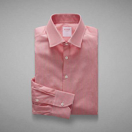 Zepherlino Striped Shirt // Deep Pink + White (US: 15.5R) - PINK Shirtmaker  - Touch of Modern