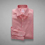 Zepherlino Striped Shirt // Deep Pink + White (US: 17R)