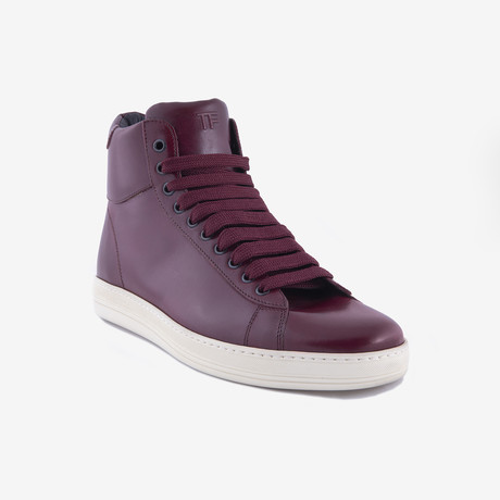 Tom Ford // High Top Sneakers // Burgundy (US: 7.5)