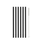 BOLLA // Set of 6 // 300mL Double-Wall Glasses + 7.87" Glass Straws (Transparent)