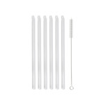 BOLLA // Set of 6 // 300mL Double-Wall Glasses + 7.87" Glass Straws (Transparent)