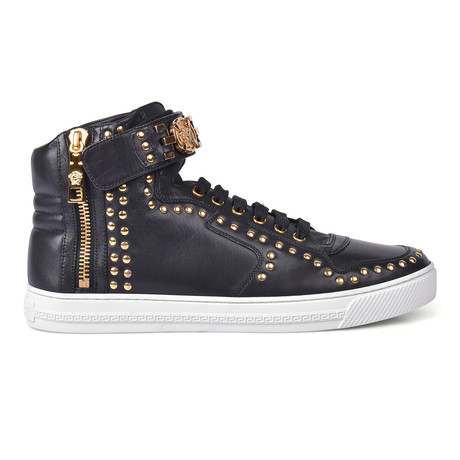 Gianni Versace // Medusa High Top Sneaker // Black (Euro: 39)