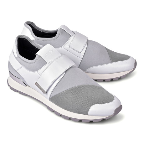 Versace Collection // Laceless Sneakers // White + Gray (Euro: 39)