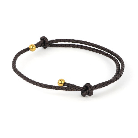 Jean Claude Jewelry // Double Wrap Bracelet // Dark Brown + Gold