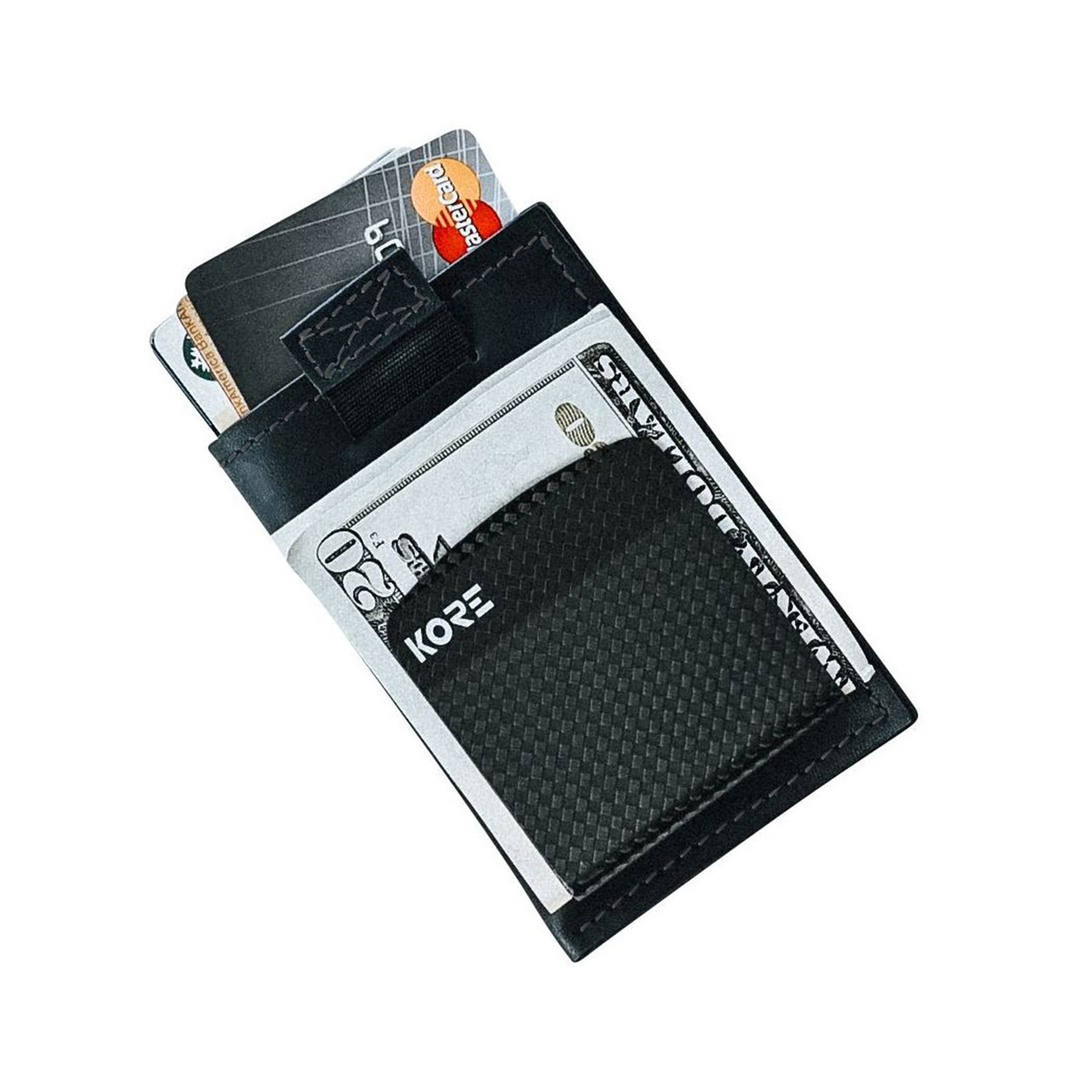 Slim RFID Wallet + Carbon Fiber Money Clip // Black - Kore Essentials ...