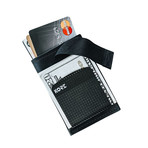 Slim RFID Wallet + Carbon Fiber Money Clip // Black