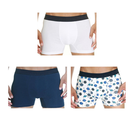 Planets Boxer // Navy + White // Pack of 3 (S)