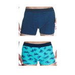 Crab Boxer II // Navy + Teal // Pack of 3 (XL)