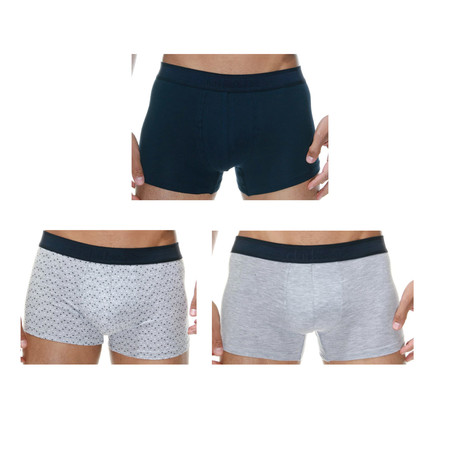 Dots Boxer // Gray + Blue // Pack of 3 (S)