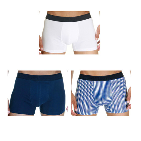 Canyon Boxer // Navy + White // Pack of 3 (Small)