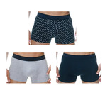 Hunter Boxer // Navy + Gray // Pack of 3 (Small)