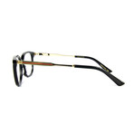 Unisex 0202O Rectangular Optical Frames // Black + Gold