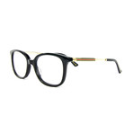 Unisex 0202O Rectangular Optical Frames // Black + Gold