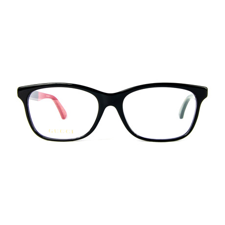 Unisex 0162OA Rectangular Optical Glasses // Black + Green + Red