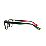 Unisex 0162OA Rectangular Optical Glasses // Black + Green + Red