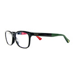 Unisex 0162OA Rectangular Optical Glasses // Black + Green + Red