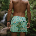 Pineapple Vibes Originals Swim Trunks // Green (S)