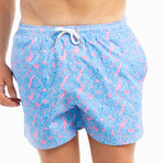 Floral Originals Swim Trunks // Light Blue (XL)