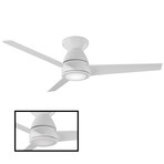 Tip Top // Indoor + Outdoor 3-Blade Smart Flush Mount Ceiling Fan + LED Light Kit + Remote Control + Wall Cradle (Brushed Aluminum)