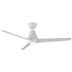 Slim // Indoor + Outdoor 3-Blade Smart Ceiling Fan + LED Light Kit + Remote Control + Wall Cradle (Brushed Aluminum)