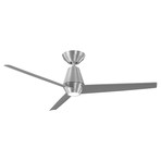 Slim // Indoor + Outdoor 3-Blade Smart Ceiling Fan + LED Light Kit + Remote Control + Wall Cradle (Brushed Aluminum)