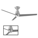 Slim // Indoor + Outdoor 3-Blade Smart Ceiling Fan + LED Light Kit + Remote Control + Wall Cradle (Brushed Aluminum)