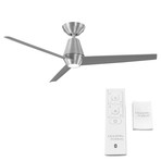 Slim // Indoor + Outdoor 3-Blade Smart Ceiling Fan + LED Light Kit + Remote Control + Wall Cradle (Brushed Aluminum)