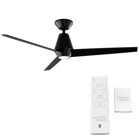 Slim // Indoor + Outdoor 3-Blade Smart Ceiling Fan + LED Light Kit + Remote Control + Wall Cradle (Brushed Aluminum)