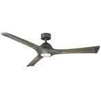 Woody // Indoor + Outdoor 3-Blade Smart Ceiling Fan + LED Light Kit + Wall Control (Oil Rubbed Bronze Dark Walnut)