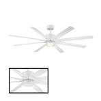 Renegade // Indoor + Outdoor 8-Blade Smart Ceiling Fan + LED Light Kit + Remote Control + Wall Cradle (Matte White)