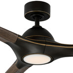 Woody // Indoor + Outdoor 3-Blade Smart Ceiling Fan + LED Light Kit + Wall Control (Oil Rubbed Bronze Dark Walnut)