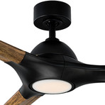Woody // Indoor + Outdoor 3-Blade Smart Ceiling Fan + LED Light Kit + Wall Control (Oil Rubbed Bronze Dark Walnut)