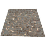 Ana // Cowhide Patchwork Rug // Dark Gray