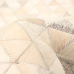 Lucia // Cowhide Patchwork Rug // Ivory + Light Gray