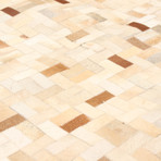 ECARPETGALLERY Cowhide Patchwork // Ivory Rug // 5'5" x 7'8"