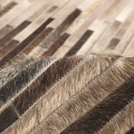 Ashley // Cowhide Patchwork Rug // Brown + Cream