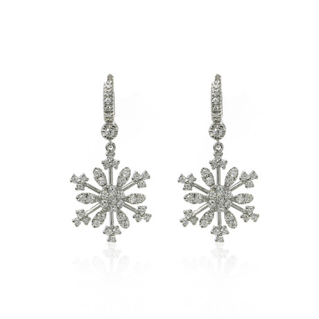 Crivelli 18k White Gold Diamond Earrings V