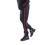 Striped Snap Track Pant // Black (M)