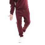 Striped Snap Track Pant // Burgundy (L)