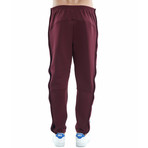 Striped Snap Track Pant // Burgundy (2XL)