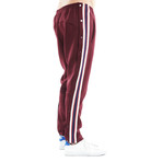 Striped Snap Track Pant // Burgundy (XL)