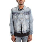 Skull Patch Denim Jacket // Hasher (L)