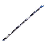 Steel Rounded Franco Chain Bracelet // Blue