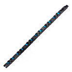 Stainless Steel Link Bracelet // Black + Blue