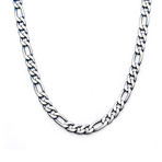 Stainless Steel Figaro Chain // 24" // Blue Plated