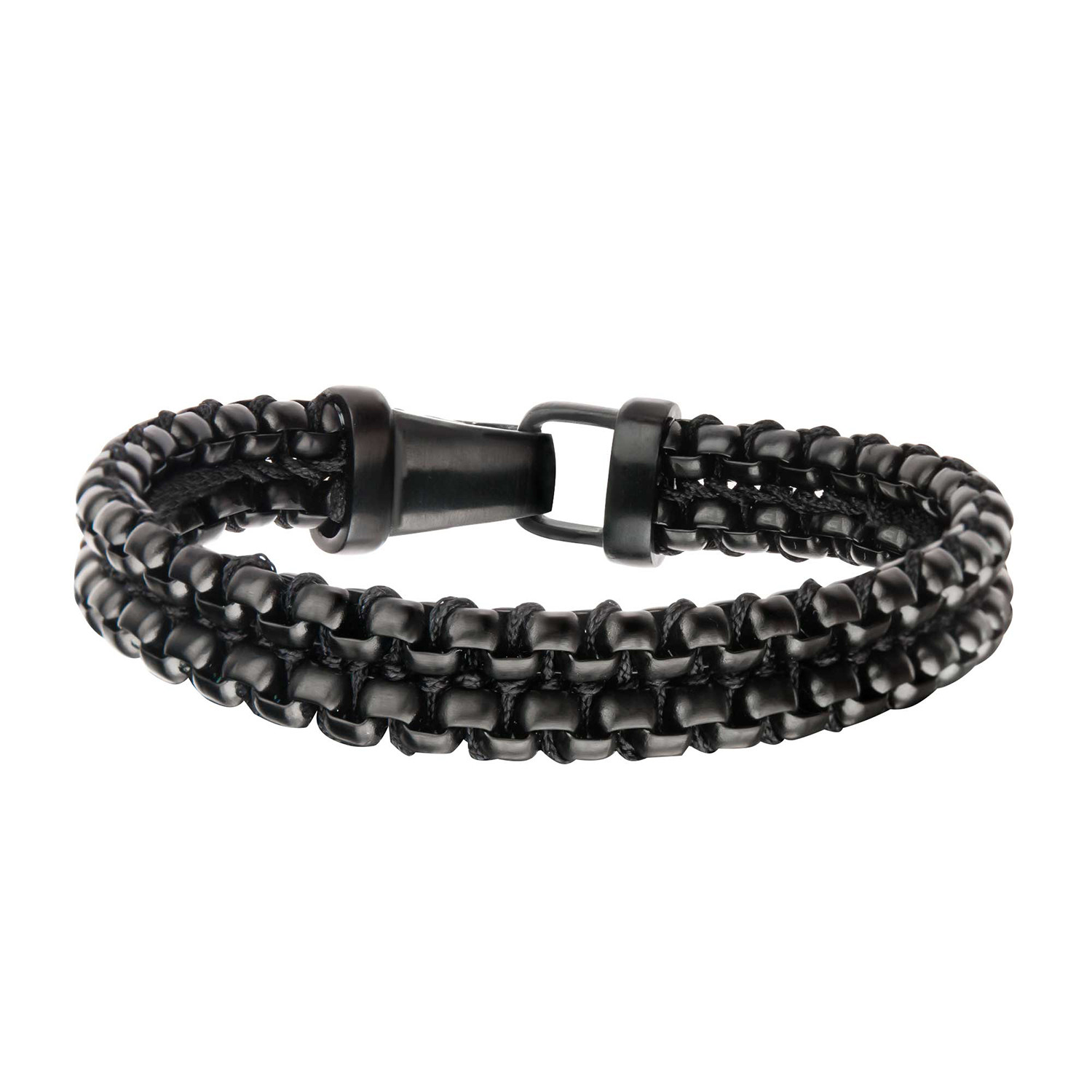 Paracord Box Chain Link Bracelet (Black) - Inox - Touch of Modern