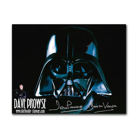 David Prowse Autographed Star Wars // Mask Photo